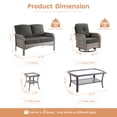 thumbnail image 2 of XIZZI Patio Furniture Sofa Chair Set 6 Pieces PE Wicker Rattan Outdoor Conversation Set w/30in Fire Pit Table-Black Cushion, 2 of 9