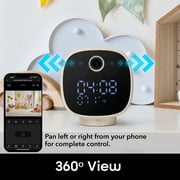 Geeni Serenity Smart Clock Camera | Baby Security Camera | 1080p HD Home Security with WiFi Voice Control | Lullabies 2-Way Audio | Night Light | Compatible with Alexa & Google Home