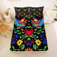 thumbnail image 5 of Erosebridal Multicolor Cute Birds Full Size Sheets,Rainbow Flowers Red Loves Bed Sheets For Teens 4-Piece, 5 of 6