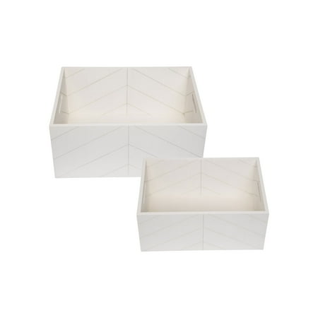 White Wooden Crates, Set of 2