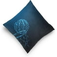 thumbnail image 5 of Basketball Slam Dunk Velvet Plush Throw Pillow Cushion Case Cover - 18" x 18" - Invisible Zipper Home Decor Floral for Couch Sofa No Pillow Insert, 5 of 5