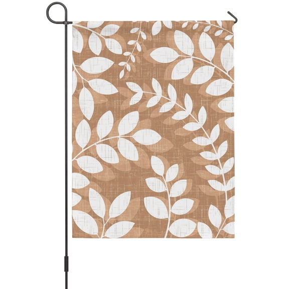 Tan Brown Leaves Garden Flag 12 x 18 Inches, Farmhouse Branch Botanical Summer Rustic Weather Proof Outdoor Patio Flags Double Sided Small Garden Decoration for Yard Outside Home