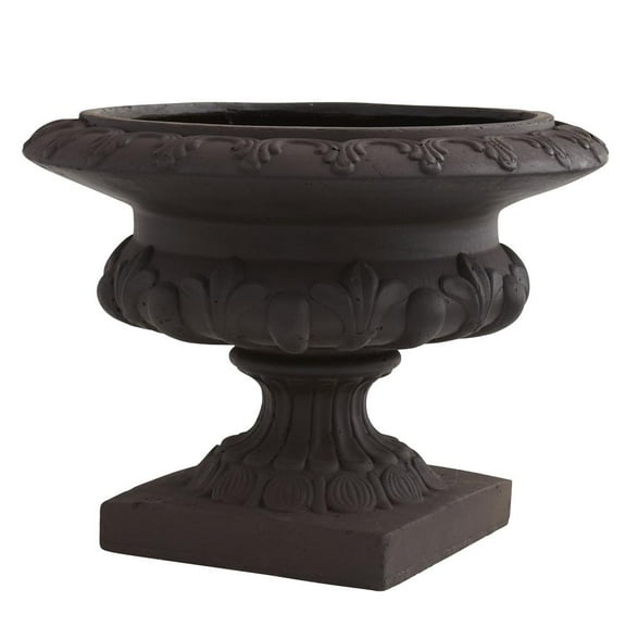 Nearly Natural 12.5in. Iron-finish Decorative Urn (Indoor/Outdoor)