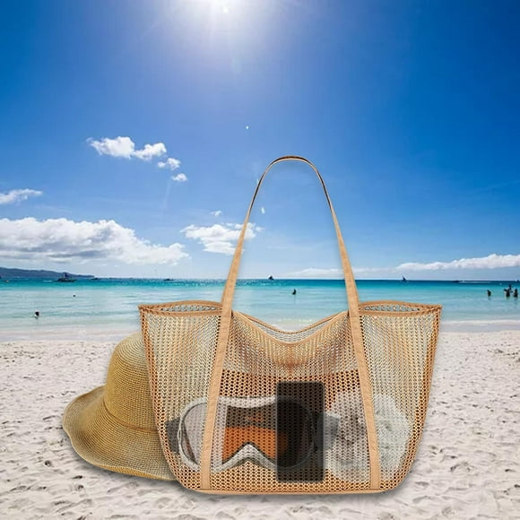 Bolsa de playa de malla Salvador para mujeres Caqui