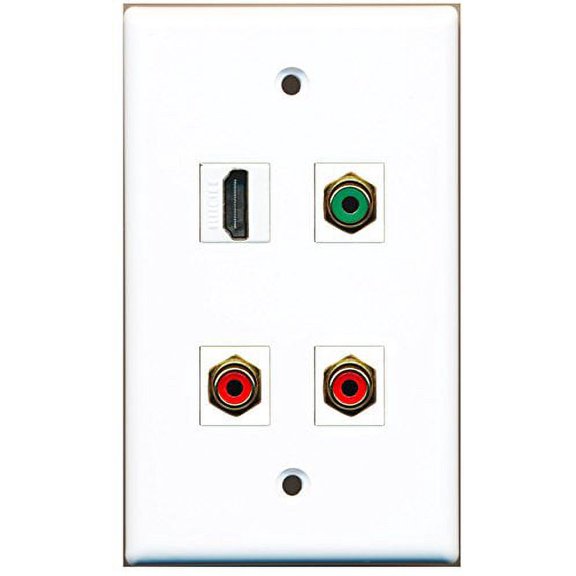 RiteAV - 1 Port HDMI 2 Port RCA Red 1 Port RCA Blue Wall Plate