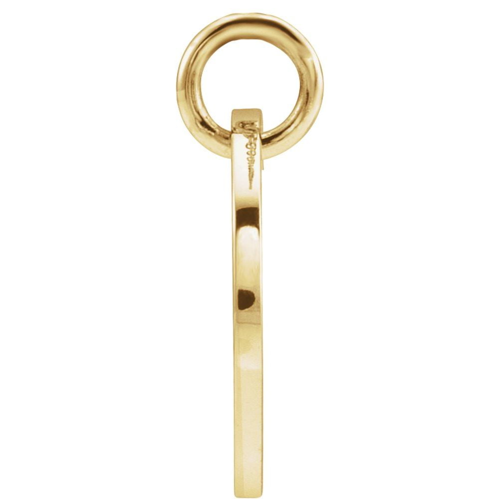 Fine Personalized Initial K Charm Pendant in Solid 10k Yellow Gold