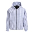 thumbnail image 6 of Abomasnow Men's Rain Jackets Plaid Full Zip Long Sleeve Waterproof Windbreaker Hooded Raincoat Casual Lightweight Jackets with Pockets for Travel Hiking Running Fishing XS-2XL, 6 of 9