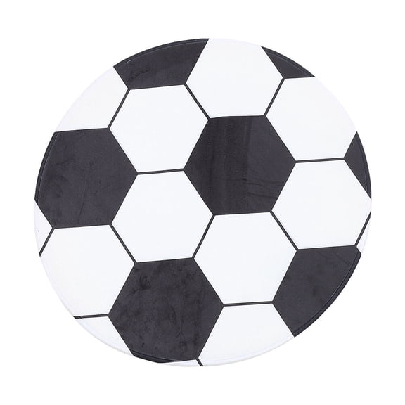 HAKIDZEL Soccer Rugs for Bedroom Polyester Round Floor Mat 40X40X0.5In 1Pack