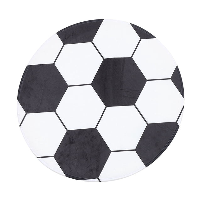 Football Pattern Rug Round Design Floor Mat Computer Chair Cushion Ground Mat