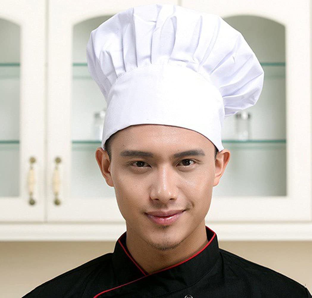 Cook Men Women Elastic Kitchen Baker Chef Cap Dustproof Hat Catering 10 Colors 