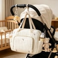 thumbnail image 4 of Outdor Baby For Mom Embroidery Stylish Quilted Portable Tote With Adjustable Strap For Easy Carry Beige Baby For Mom, 4 of 6