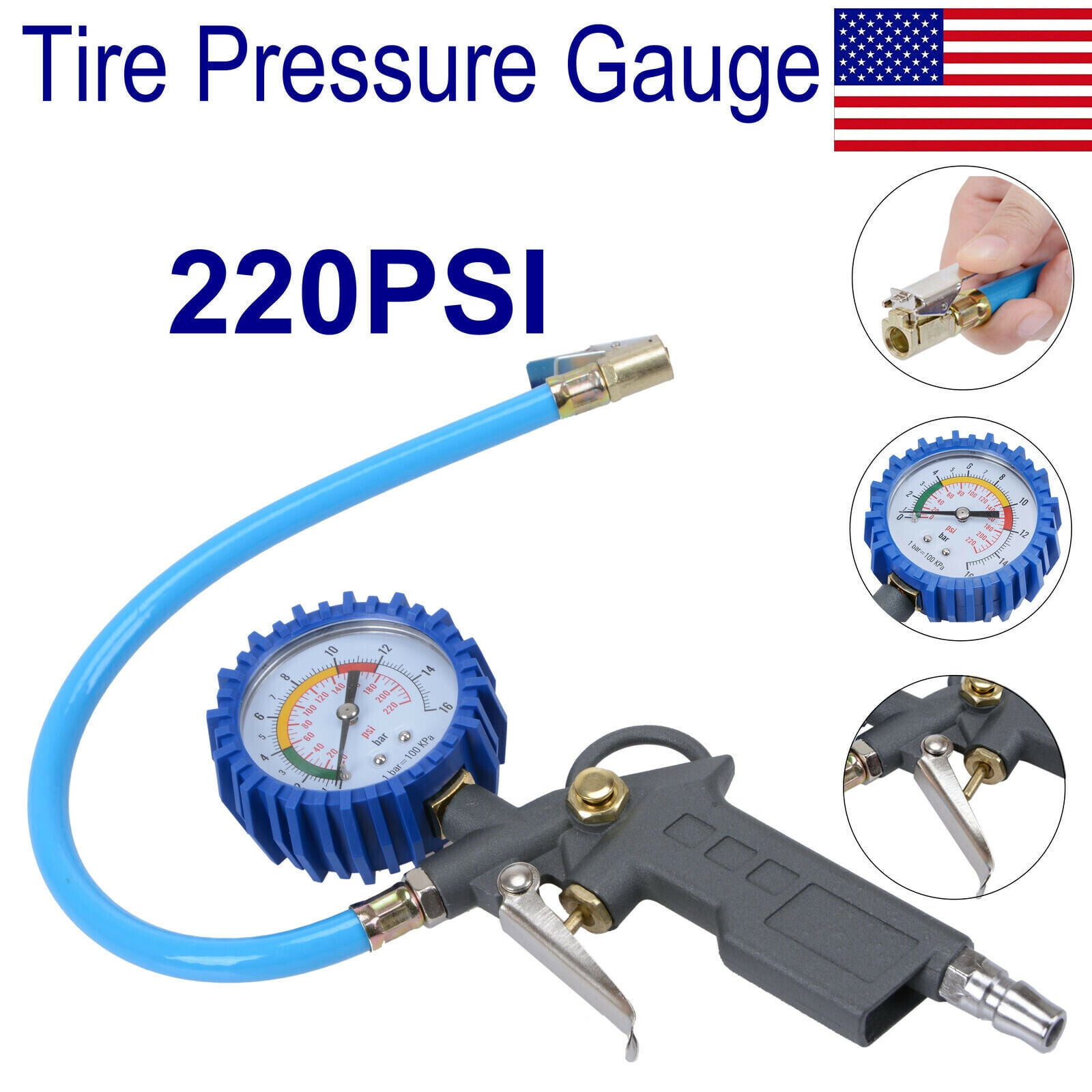 Voilamart Digital Tire Inflator with Pressure Gauge 220 PSI Air Chuck for Truck/Car/Bike