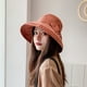 thumbnail image 2 of Sombrero de sol plegable para mujer, visera de ala ancha de algodón con lazo, para verano, playa, viajes, UPF UV, 2 of 5