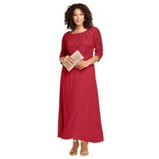 Roaman's Women's Plus Size Lace Popover Dress
