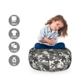 thumbnail image 2 of Camouflage Storage Toy Bag Chair, Monochrome Attire Pattern Camouflage Inside Vegetation Fashion Design Print, Stuffed Animal Organizer Washable Bag, Large Size, Grey Coconut, by Ambesonne, 2 of 3