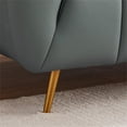 thumbnail image 6 of Clodette Mid Century Modern Living Room Genuine Leather Sage Sofa, 6 of 7