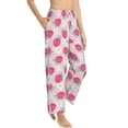 thumbnail image 6 of Salouo Floral Strawberr Print Women's Pajama Pants Casual Loose Sweatpants PJs Flowy Pants Drawstring Palazzo for Women Wide Leg Pants Lounge Pajama -Medium, 6 of 8