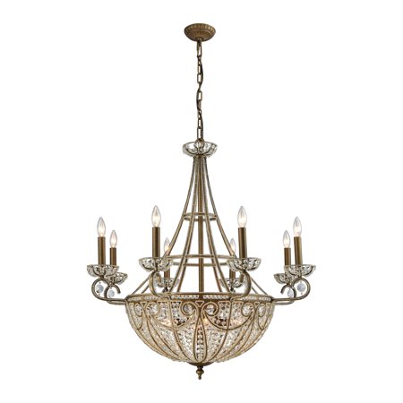 

Elizabethan 14-Light Chandelier in Dark Bronze with Clear Crystal