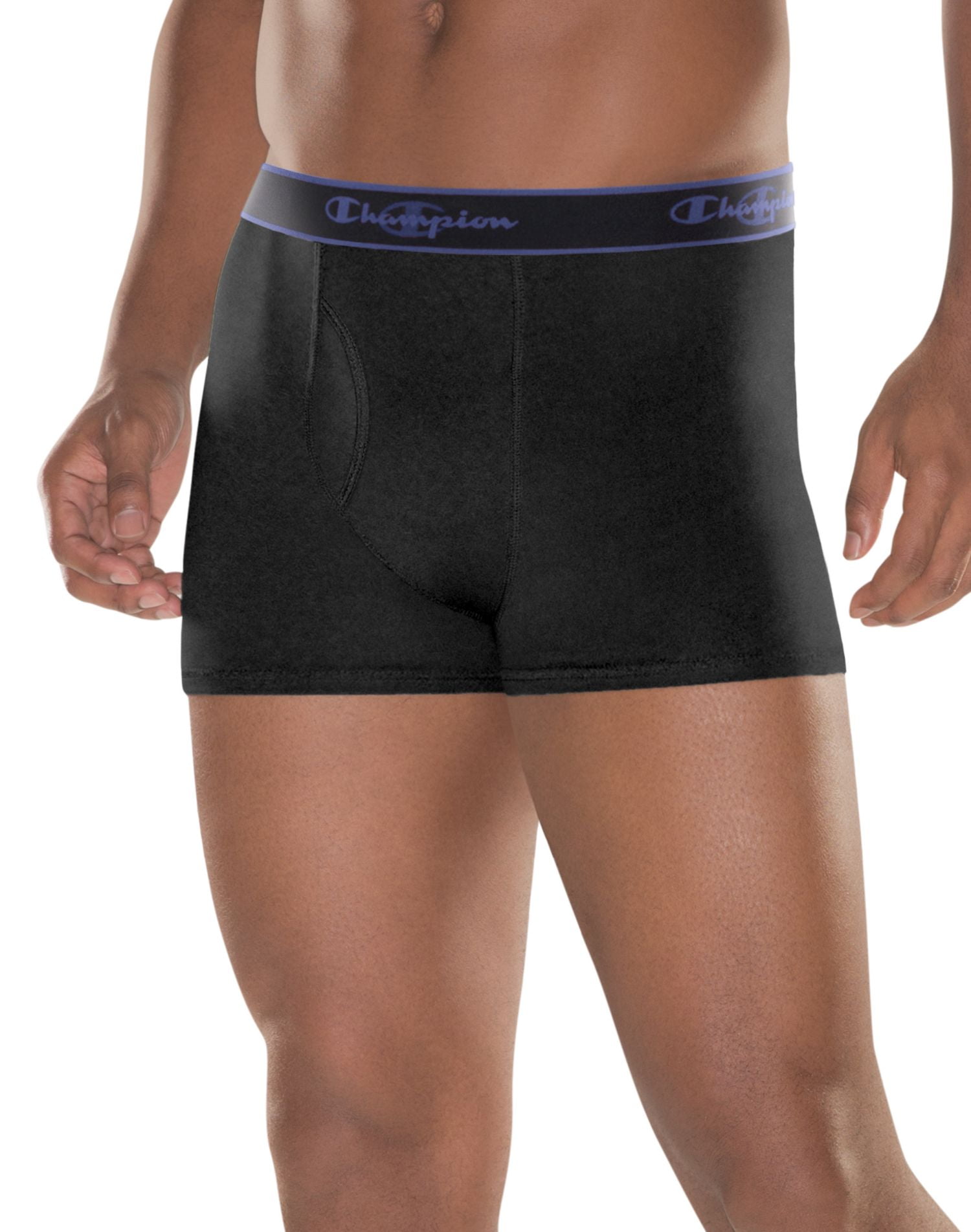 Champion Active Performance Men`s Short Boxer Brief, L, Black/Black