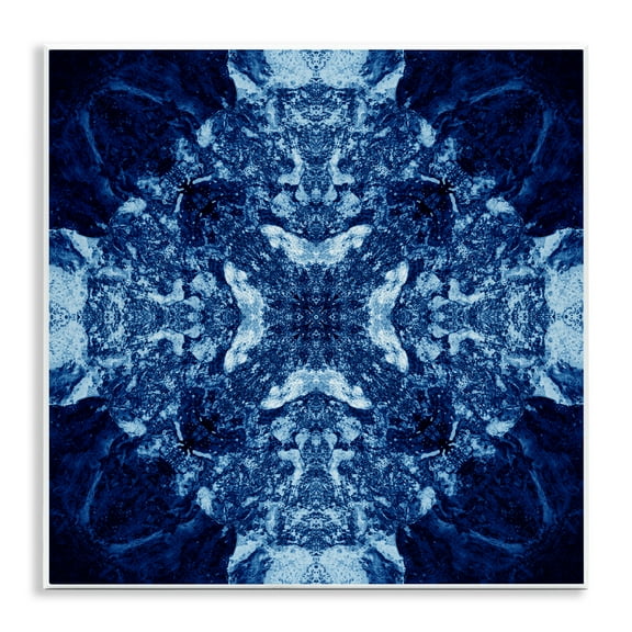 Stupell Industries Mosaic Pattern on Blue Abstract Painting Unframed Art Print Wall Art, 12 x 12