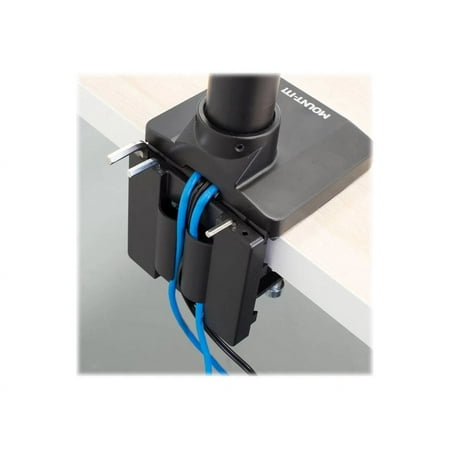 Mount-It! - Dual Monitor Desk Mount with USB and Multimedia Ports - Black