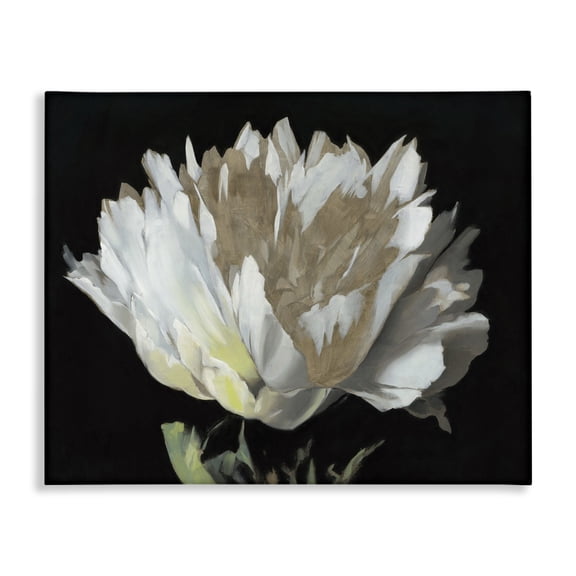 Stupell Industries Contemporary Flower Bloom Gold White Canvas Art, 20 x 16, by Liz Jardine