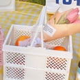 thumbnail image 1 of Folding Plastic Picnic Basket Collapsible Shopping Basket Folding Picnic Basket Stackable Storage Box Plastic Grocery Shopping Basket With Handles For Outdoor Home, 1 of 6