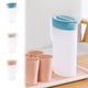 thumbnail image 1 of Botella de Agua Fría y Caliente de Plástico Transparente | Dispensador Reutilizable de 1 Litro para Té Helado y Café | Azul, Rosa y Blanco | 26 Cm de Alto con Asa, 1 of 6