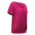 thumbnail image 6 of TODOZO T Shirts for Women Loose Fit Casual Lightweight Soft Basic Tees Summer Tops for Women 2025 Women's Casual Summer T Shirts Short Sleeve V Neck Tops Tshirts Hot Pink M, 6 of 6