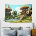 thumbnail image 5 of Xecao Cartoon Mushroom House Print Tapestry, Wall Hanging Room Funny Decor, Backdrop Room Decor for Bedroom Living Room dormitory, 5 of 8