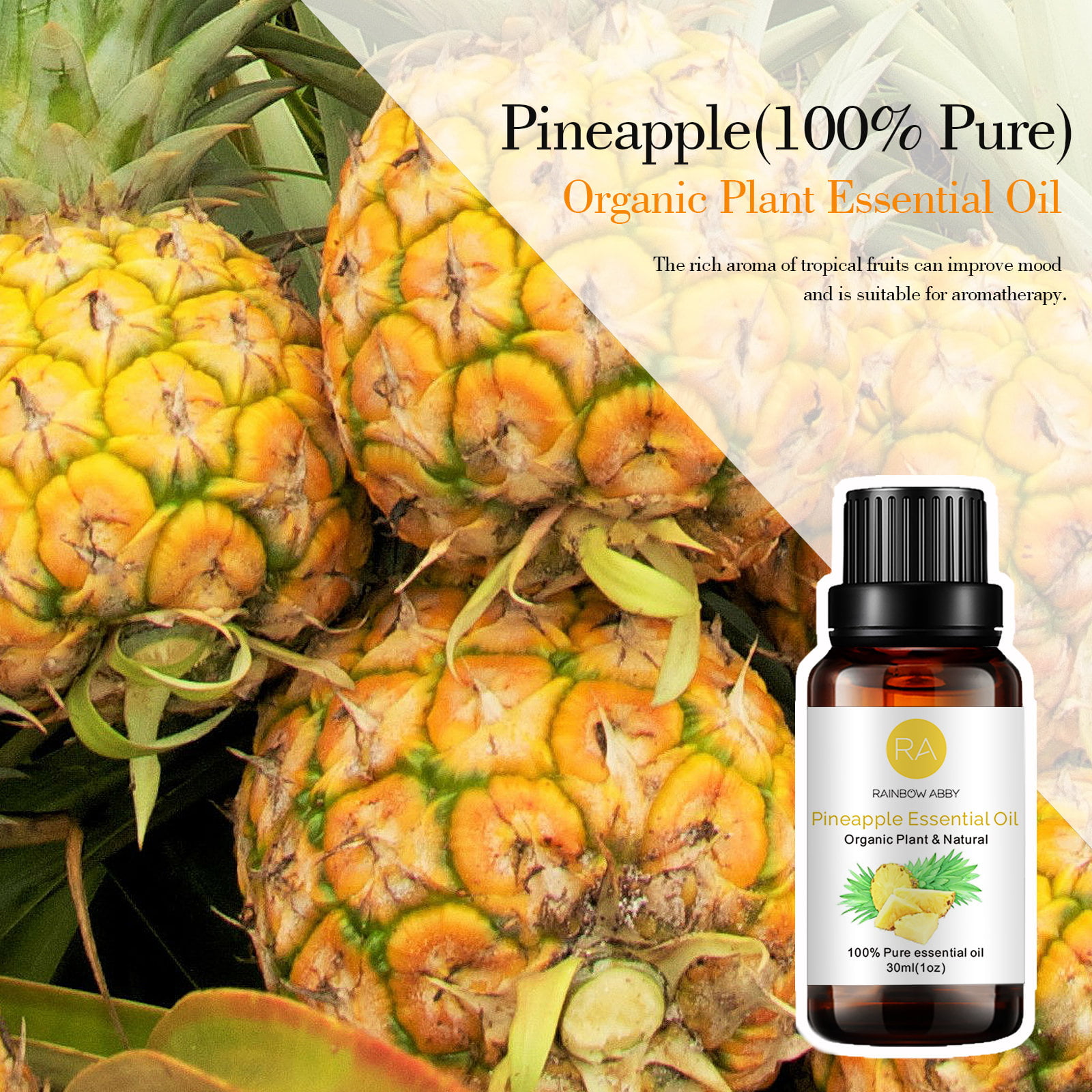 2-Pack Pineapple Essential Oil - 100% Pure Organic Natural Plant (Ananas  comosus) Pineapple Oil for Diffuser, Aroma, Spa, Massage, Yoga, Perfume,  Body
