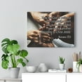 thumbnail image 4 of Scripture Walls  According to Christ Jesus Romans 15:5 Bible Verse Canvas Christian Wall Art Ready to Hang Unframed, 4 of 6