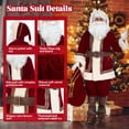 thumbnail image 4 of Santa Claus Costume for Men 10PCS, Christmas Santa Costume Adult Deluxe Santa Suit Professional Santa Outfit, 4 of 8
