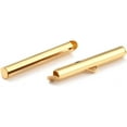 thumbnail image 4 of 10Pcs 304 Stainless Steel Slide On End Clasp Tube Buckle Clasps 18K Gold Plated Slider End Caps Clasps Jewelry Accessories Findings, 4 of 9