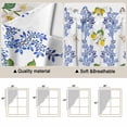 thumbnail image 3 of Summer Lemon Kitchen Window Curtains, Swag Curtains Valance for Bedroom Living Room Bathroom, Navy Blue Spring Floral Botanical Rod Pocket Window Treatment Curtain Block Drapes 2 Panels 36"x63", 3 of 9