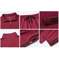 thumbnail image 6 of Tyhengta Men's Tracksuits Athletic 2 Piece Set 1/4 Zipper Casual Jogging Suit Gym Sportswear Burgundy L, 6 of 8