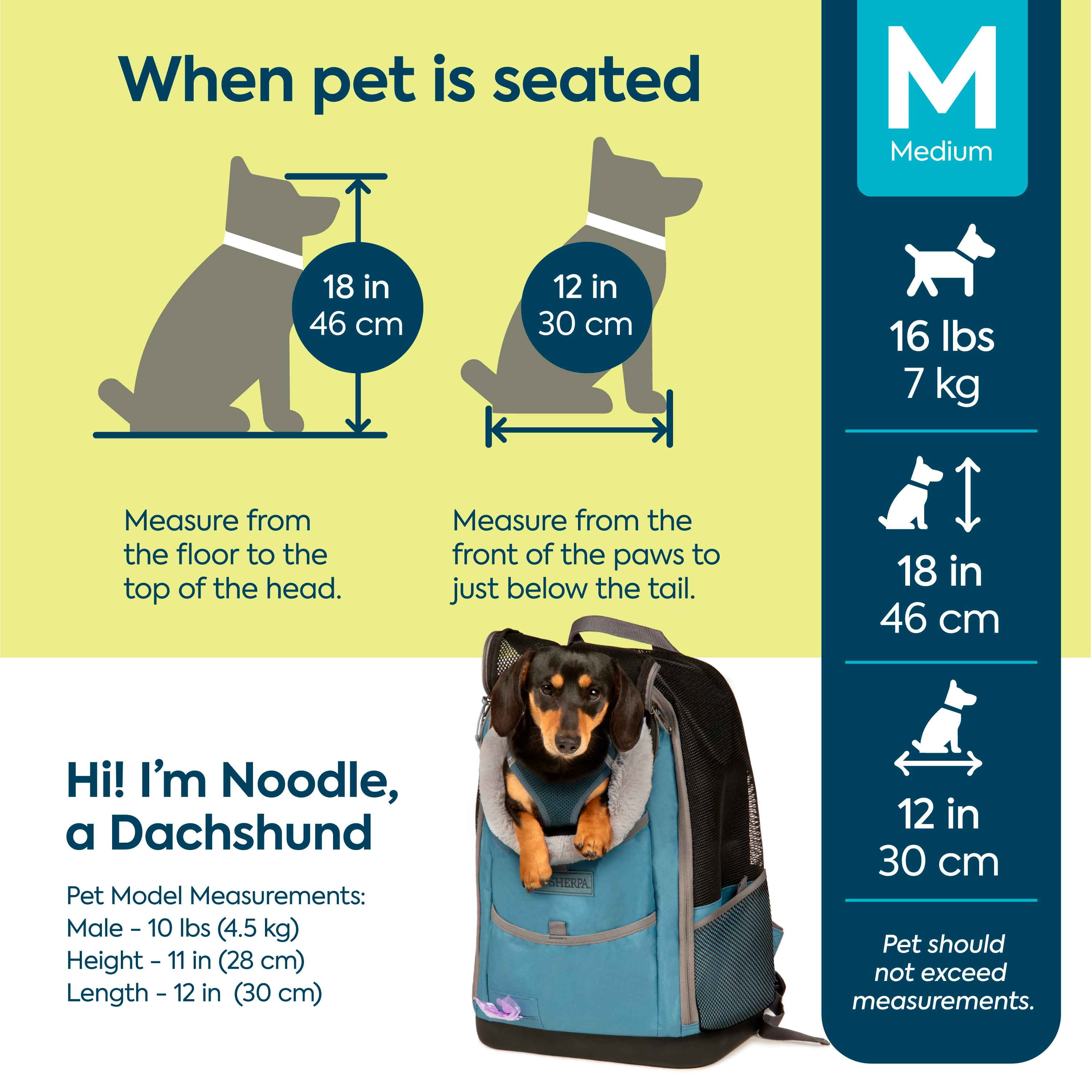Sherpa Elevation Pet Backpack for Cats & Dogs - Blue, Medium