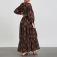thumbnail image 2 of Lamuusaa Women’s Bohemian  Dress Summer Half Sleeve Shirred Waist A-Line Dress Long Flowy Dress, 2 of 6