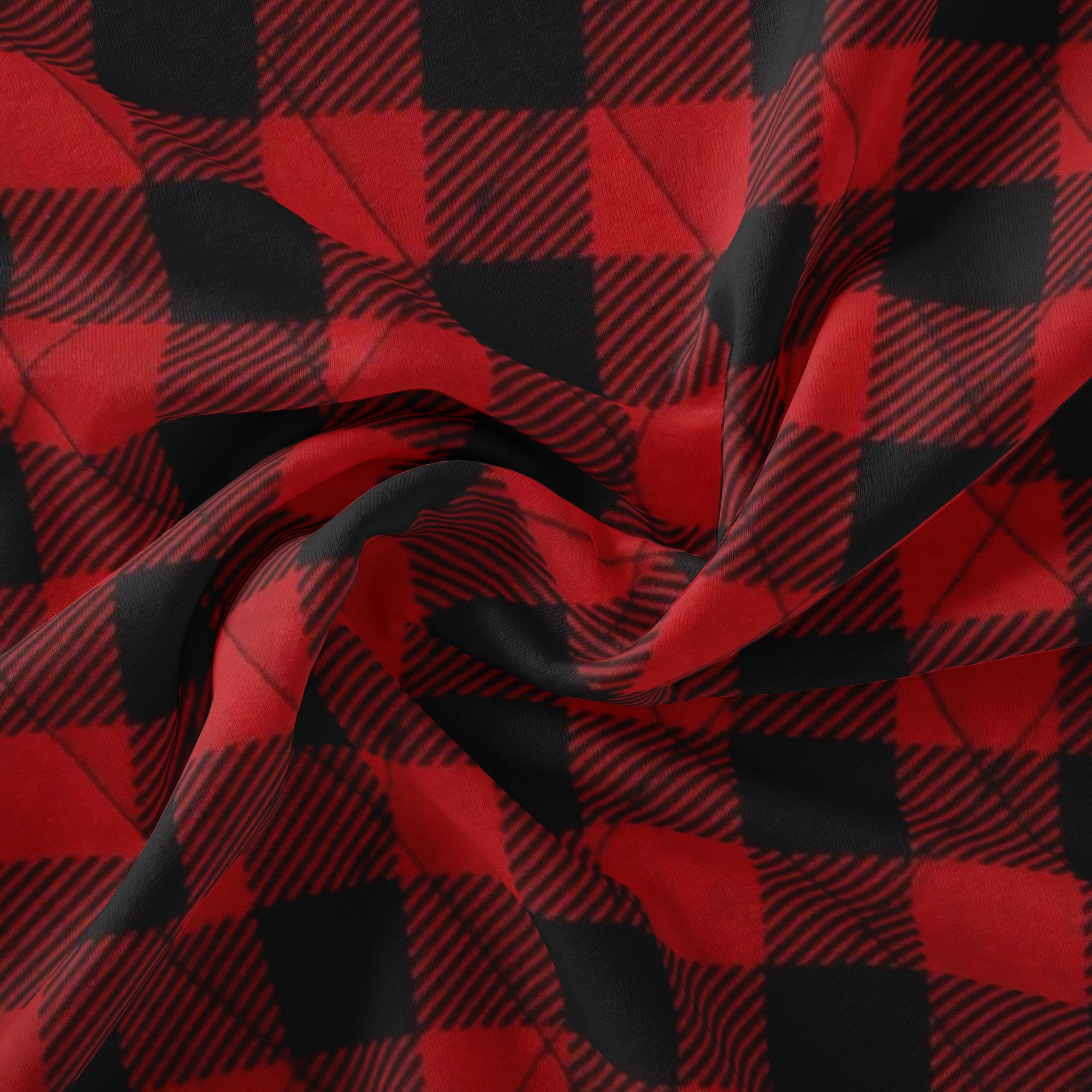 David Textiles 42" Cotton Double-Faced Quilt Buffalo Plaid Fabric By the Yard, Red
