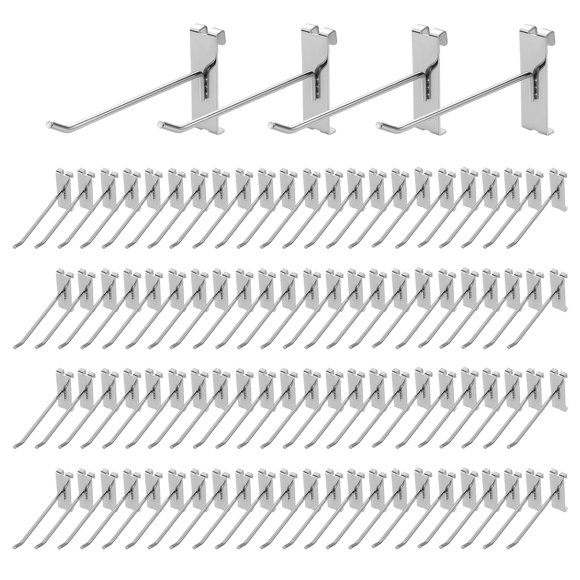 Polmart 6" Heavy Duty Silver Gridwall Panel Hooks - Pack of 96 (6-inch)