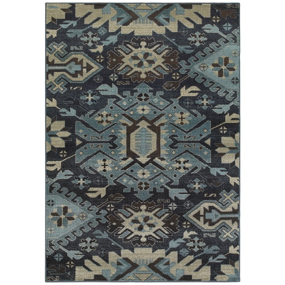 Oriental Weavers Linden 4302A Navy, Blue 1'10" x 3' Rug