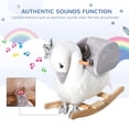 thumbnail image 4 of Wooden Base Plush Seat Kids Ride on Horse Swan Rocker with Sound Safety Belt for Toddlers 18-36 Months White, 4 of 7