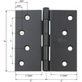 thumbnail image 4 of Stone Harbor Hardware 4" Door Hinges, Square Corner, Matte Black, 2-Pack, 4 of 4