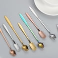 thumbnail image 4 of Unique Bargains 7' Stainless Steel Coffee Spoons Rose Flower Shape Spoons Tea Spoon, Colorful, 4 of 4