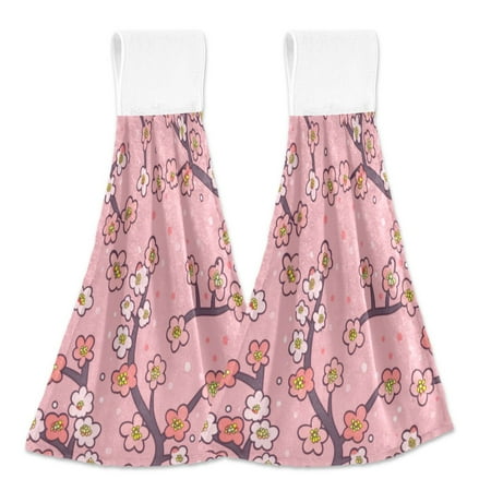 

2 Bathroom Towels Kitchen Towels 18.2x14In Velcro Hand Wipes Dish Cloths & Dish Towels Washroom Towels Face Towel Hand Wipes Cartoon Plum Blossom