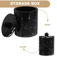 thumbnail image 3 of European Style Resin Cotton Swabs Storage Box Dustproof Toothpick Canister Simple Marble Texture Organizer with Lid for Cosmetic Home (Ink Black), 3 of 4