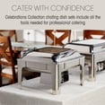 thumbnail image 3 of Celebrations by Denmark Tools for Cooks 5 Piece 6.3-Quart Stainless Steel Square Chafing Dish Set Soft Close Lid with Glass Window for Catering Serving, 3 of 9