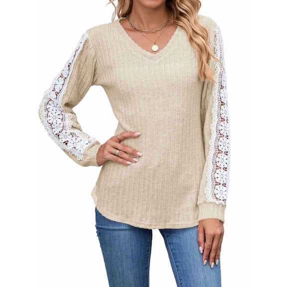 Womens Long Sleeve Shirts V-Neck Tops Business Casual Blouses Tee Trendy 2025 Fall Fashion Outfits Clothes M