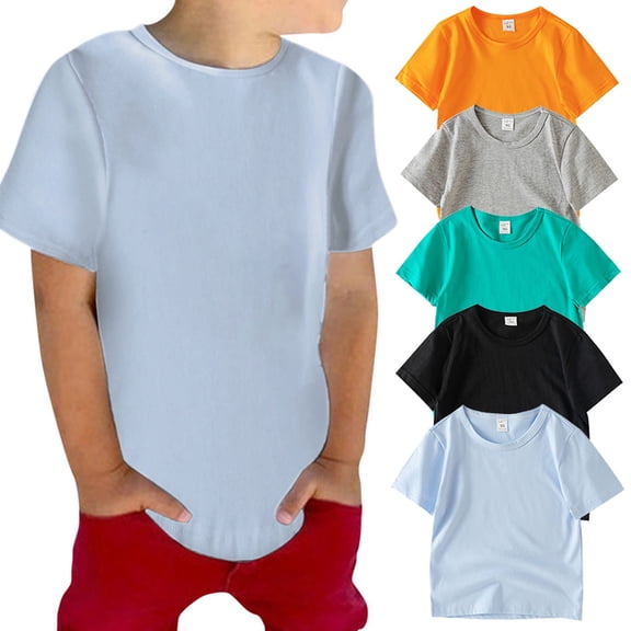 Gelikeya Cotton T Shirts for Toddler Kids Boys Short Sleeve Classic Fit Tee Tops Casual Soft Breathable Summer Clothes Black, 18-24 Months