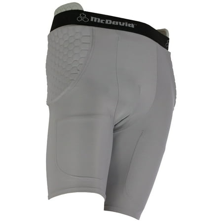 Hexpad Football Girdle - McDavid Classic Logo 756 Mens HexPad High Hip Pad Football Girdle Grey 3XL